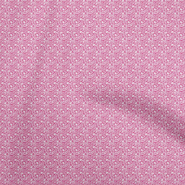 oneOone Georgette Viscose Fuschia Pink Fabric Asian Block Fabric For Sewing Printed Craft Fabric By The Yard 42 Inch Wide