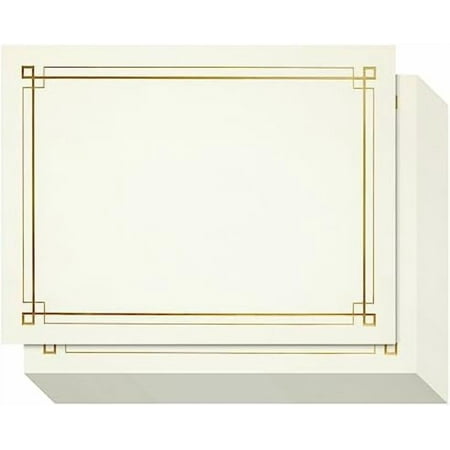 Certificate Paper with Metallic Gold Foil Border, Award Certificates (Ivory, 8.5 x 11 in, 48-Pack)$$Office