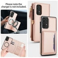 thumbnail image 3 of Allytechgroup for Samsung Galaxy A15 Case with Detachable Cards Holder, Built-in Shoulder Strap Wrist Strap Compatible with MagSafe Shockproof Full Body Cover for Women Girls, Rosegold, 3 of 7