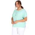thumbnail image 3 of Alfred Dunner Womens Plus-Size Stripe Texture Knit Top With Necklace, 3 of 6