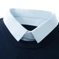 thumbnail image 2 of Suéter de hombre de manga larga, jersey de abrigo falso de dos piezas, otoño e invierno, cuello de camisa, cuello redondo, camisa de punto inferior, 2 of 3
