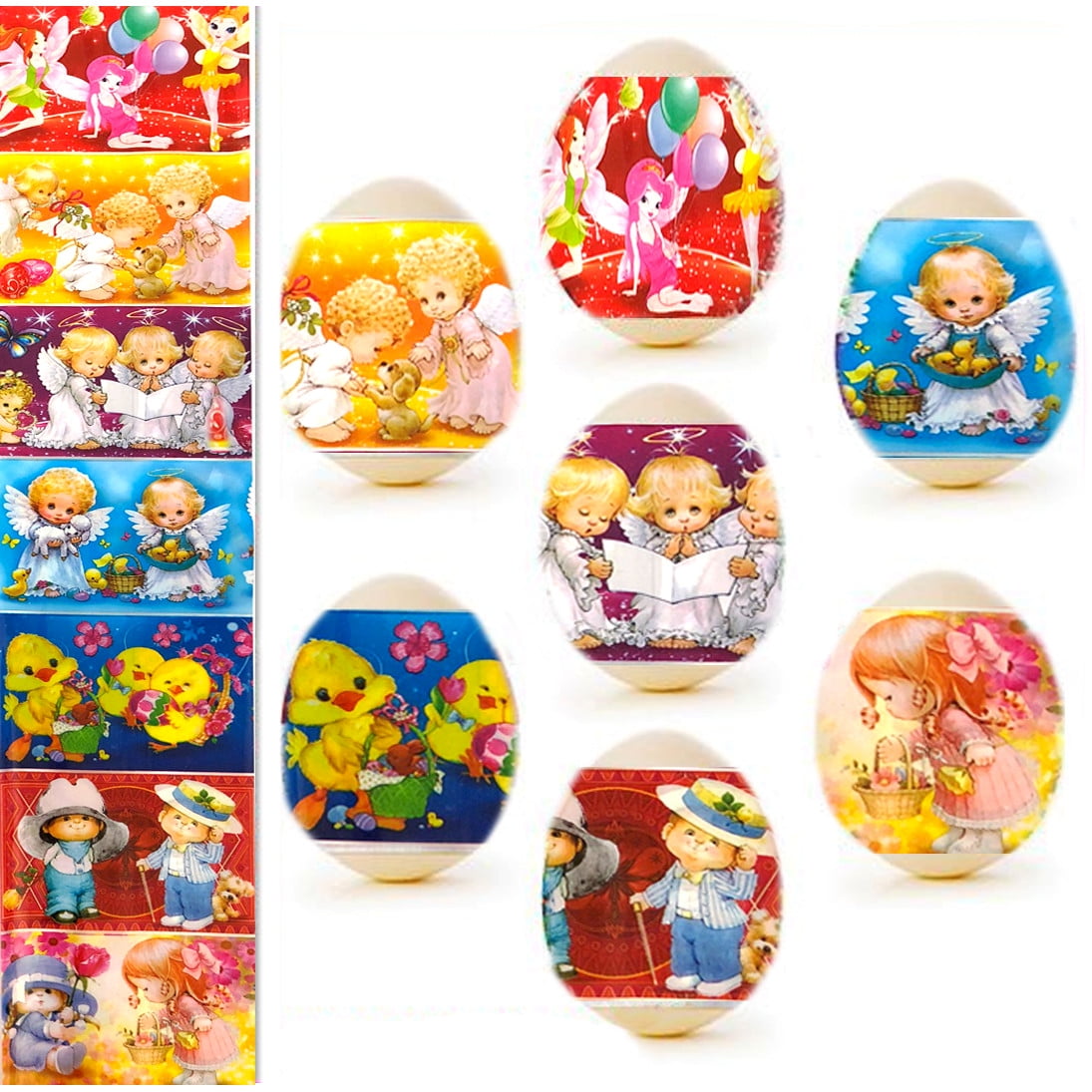 Easter Egg Wraps 2 Sided With Mixed Animations 7 Per Pack Walmart 
