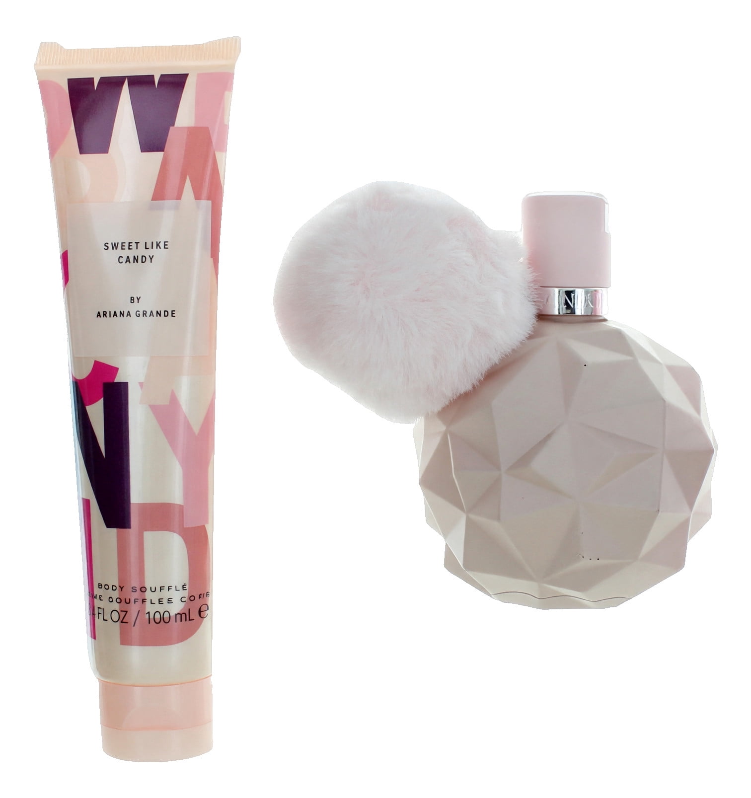 Ariana Grande Sweet Like Candy , 3 Pc Gift Set 3.4oz EDP Spray, 3.4oz Body Souffle, 4oz Body Mist