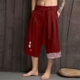 thumbnail image 2 of Men’s Casual Loose Linen Shorts Japanese Traditional Asian Style Bottoms, 2 of 6