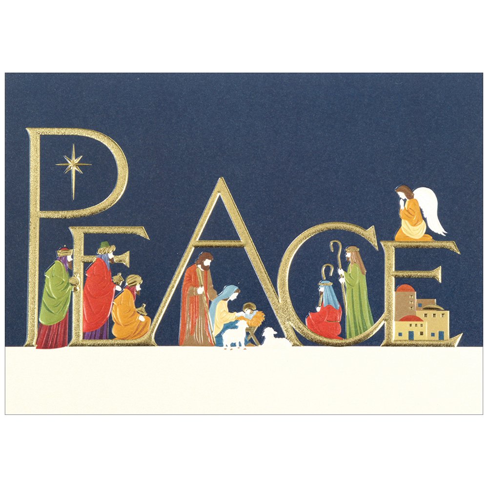 JAM Blank Christmas Card Sets, Peace Nativity Christmas Cards, 25/pack ...