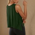 thumbnail image 5 of Stichou Women's Workout Crop Tops Y2K Oversized Cap Sleeve Flowy Tee Loose Fit Boxy Basic Yoga 2026 Summer Active Gym Shirts Dark Green M, 5 of 8