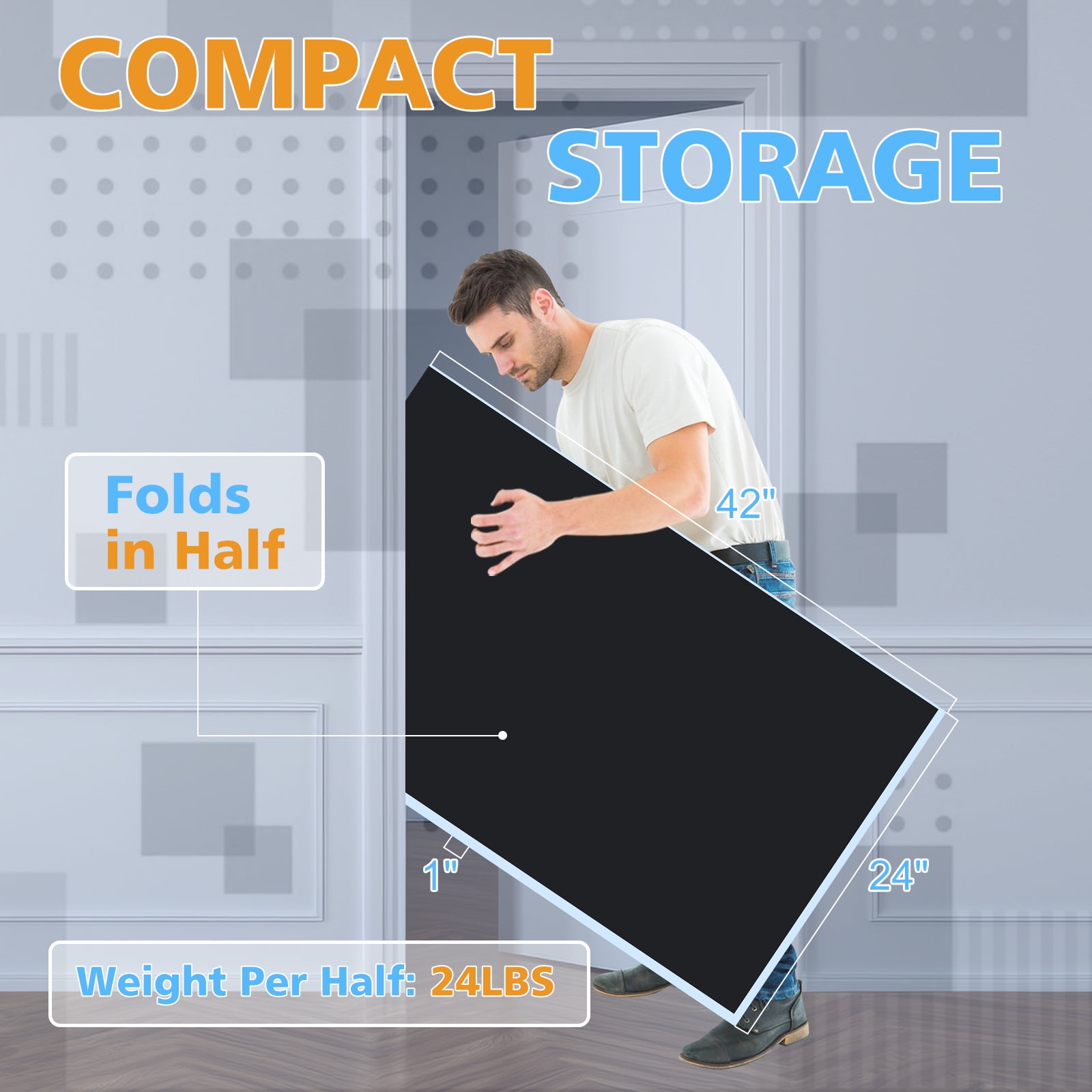 7ft Mid-Size Ping Pong Conversion Top, Foldable & Portable Table Tennis Table Top for for Indoor/Outdoor,Black
