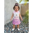 thumbnail image 4 of BemeyourBBs Baby Girl Back to School Outfit Kids Pre Kindergarten Outfits Toddler Baby Girl Summer Clothes Sleeveless Collared Button Tank Vest Tops and Book Pencil Printed Pleated Skirt Set, 4 of 9