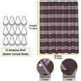 thumbnail image 6 of Ruvanti Shower Curtains 72x72 inch Polyester Cotton Blend, Bathroom Shower Curtain Dedlin Brown Strip. Fabric Shower Curtains, Washable, Decorative, Quick Dry, Water Resistant with 12 Curtain Hooks, 6 of 7
