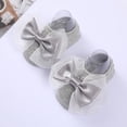 thumbnail image 2 of Zanarzt Baby Socks for Boys Girls Children Kids Socks Soft Bottom Toddler Shoes Socks Bowkot Princess Socks Floor Socks Grey,0-12 Months, 2 of 5