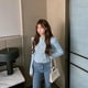 thumbnail image 5 of Suéteres elegantes de manga larga con cuello redondo para mujer de Korobov, novedad de otoño e invierno de 2022, cárdigan corto de moda coreana con botones, 5 of 5