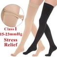 thumbnail image 2 of 1 Paire de Bas de Compression Niveau de Pression 1 pour Varices 15-23MMHG Chaussettes de Compression Noir CoverToe TG, 2 of 6