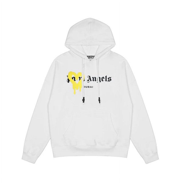 Palm angels-Sudadera con capucha para hombre y mujer, ropa con estampado de amor, color amarillo, 21SS