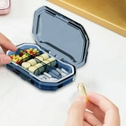 Portable Airtight Pill Organizer Box 7 Day Weekly Pill Case Dispenser Compact Travel & Home Storage Waterproof & Leak Proof Design Gray/Green/Blue Options