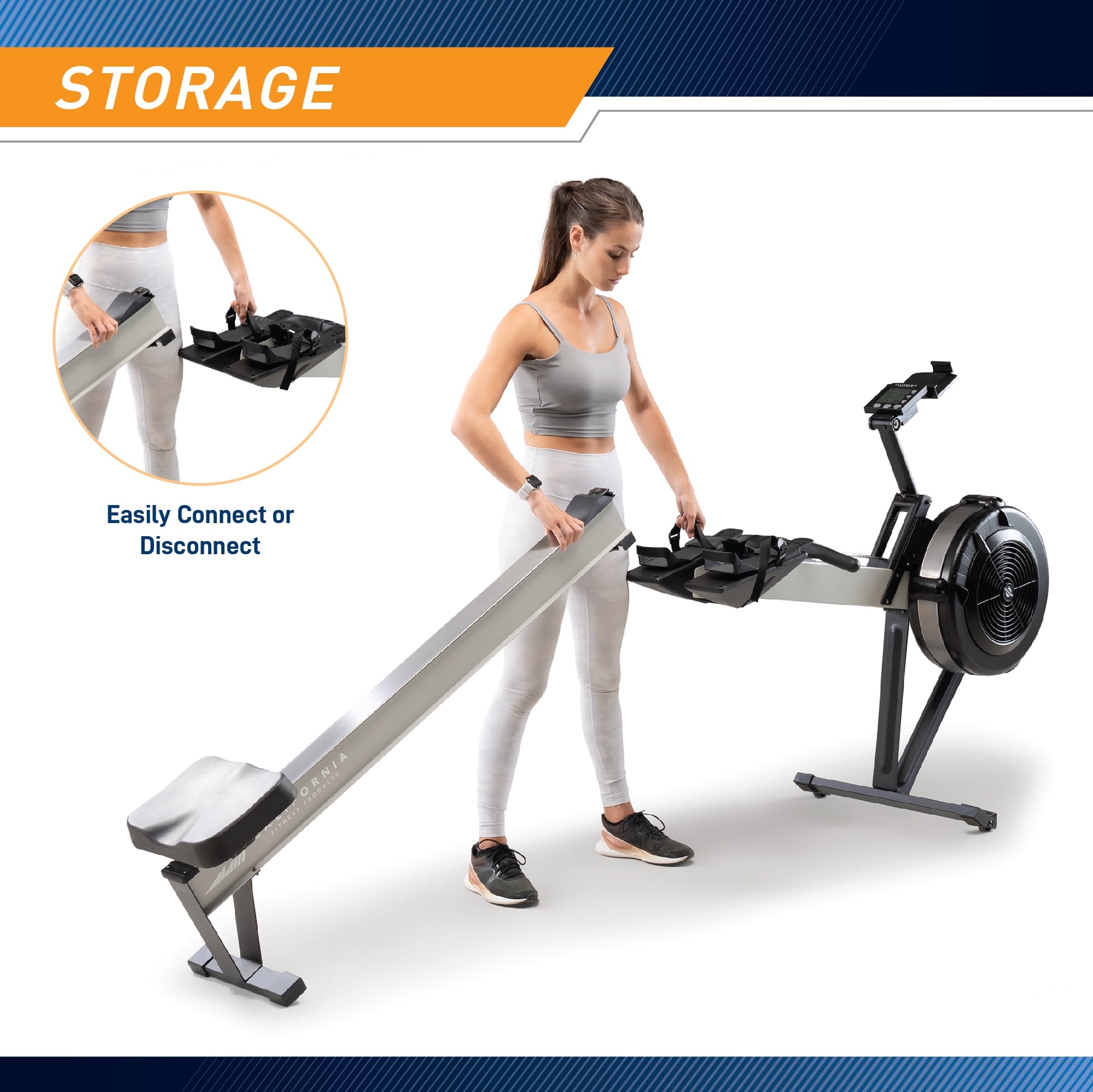 California Fitness Products Rower by Marcy Deluxe Rowing Machine with Adjustable Air Resistance NS-7874RW