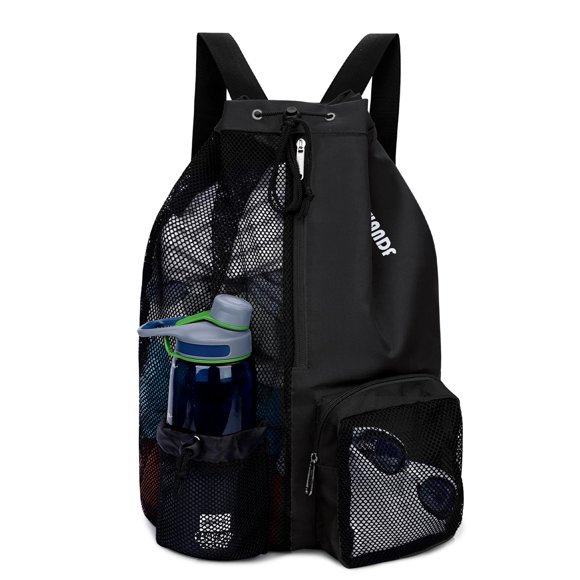 WANDF Swim Bag Mesh Drawstring Backpack with Wet Pocket for Swimming, Gym, and Workout Gear