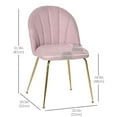 thumbnail image 3 of HOMCOM Modern Dining Chairs, Pink (Set of 2), 3 of 10