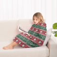 thumbnail image 4 of Red and Green Christmas Snowman Pattern Blanket Hoodies for Kids 6-13YR Oversize Wearable Blanket Hoodies for Boys Girls Teens, 4 of 7