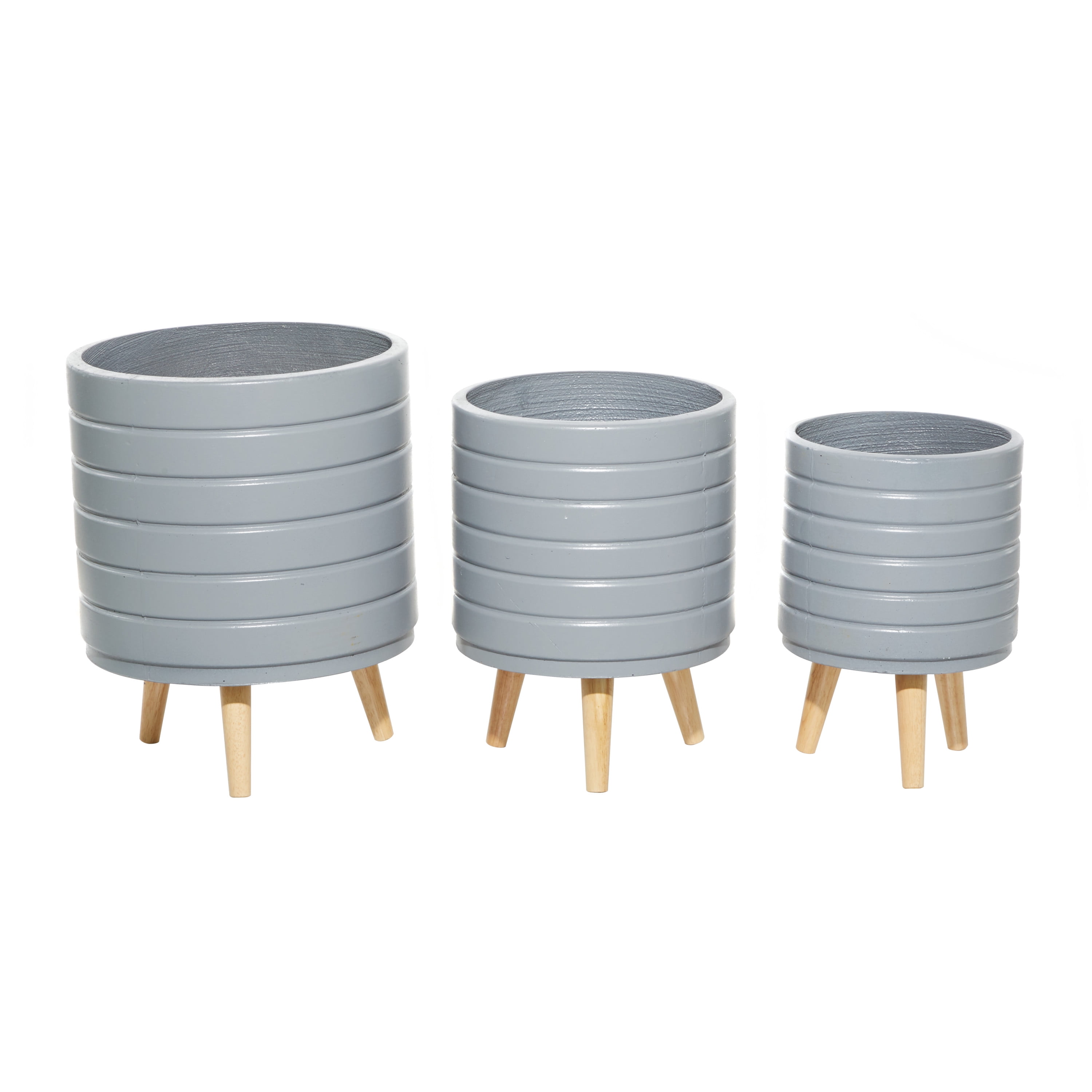 DecMode 10 In. Planter, MGO, Grey, 3 - Pieces