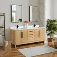 thumbnail image 3 of Gara 72" Double Bath Vanity in Washed Ash Grey with White Grain Composite Stone, 3 of 16