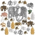 thumbnail image 2 of 100g (About 20-40pcs) Mixed Alloy Elephant Charms Tibetan Animal Elephant Head Charms Pendants Jewelry Findings for Bracelets Necklace Crafts Making, 2 of 7