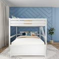 thumbnail image 2 of Max & Lily Solid Wood L-Shaped Full over Full Bunk Bed with Ladder on End, White, 2 of 7