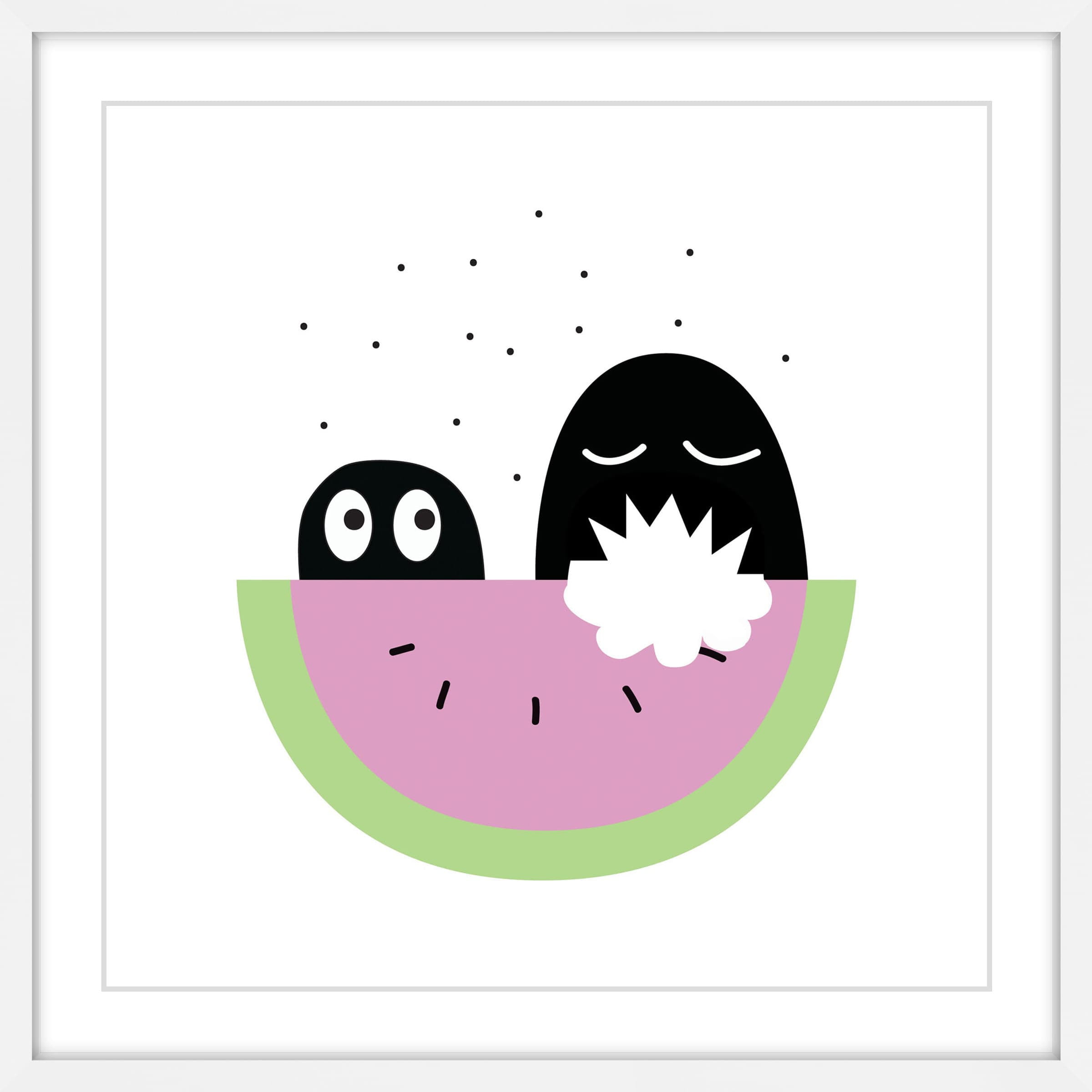 Marmont Hill "Watermelon Bite" by Katarina Snygg Framed Painting Print