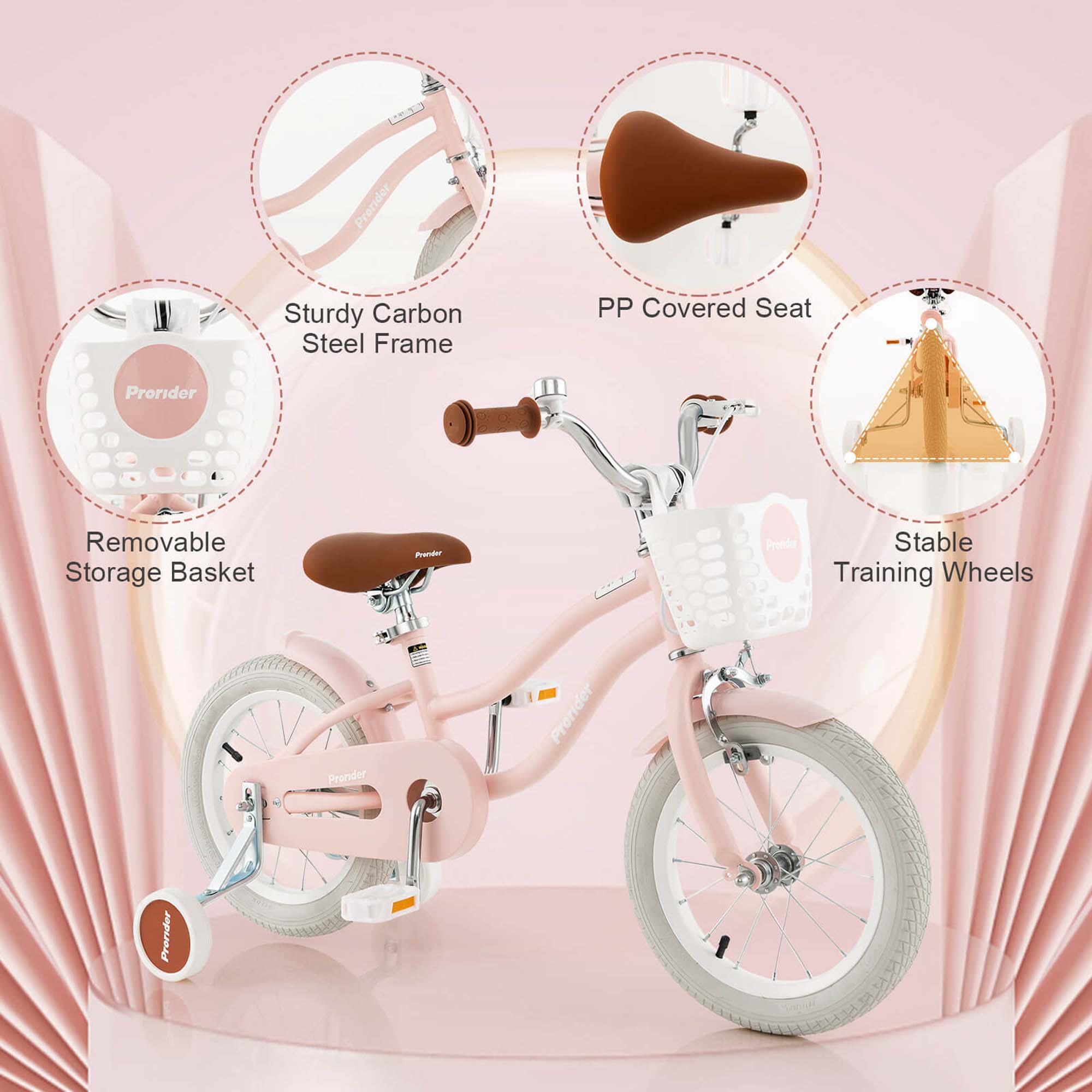 Costway 12" Kid's Bike, Pink photo 5