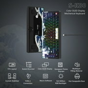 COSTOM Mechanical Keyboard,75% Gaming Keyboards Rgb Custom Keyboard with Hot Swappable,Keyboard Driver and Multimedia Screen for Mac/Win, Black