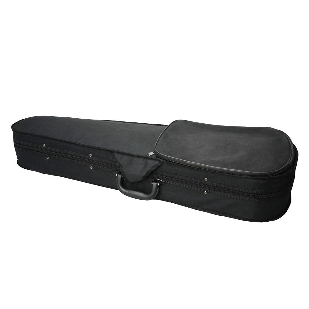 Tcbosik Cloth Fluff Triangle Shape Violin Box, Violin Case with Silver and Gray Lining for 4/4 Violin, Travel Violin Case Bag, Black