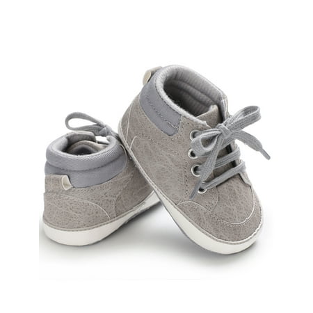 

Pudcoco Baby Shoes Boy Girl Soft Soles Anti-slip Crib Lace-Up Sneakers