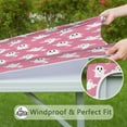 thumbnail image 6 of Pink Halloween Ghosts Square Fitted Tablecloth with Elastic Edge,Square Table Cover,Washable Elastic Table Cover for Home Kitchen Party Decor 36"x36", 6 of 6
