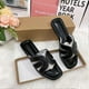 thumbnail image 3 of French Square Toe Sandals Women's Summer Beach Sandals H Slippers Outwear Fashionable Sandals Slides, 3 of 5