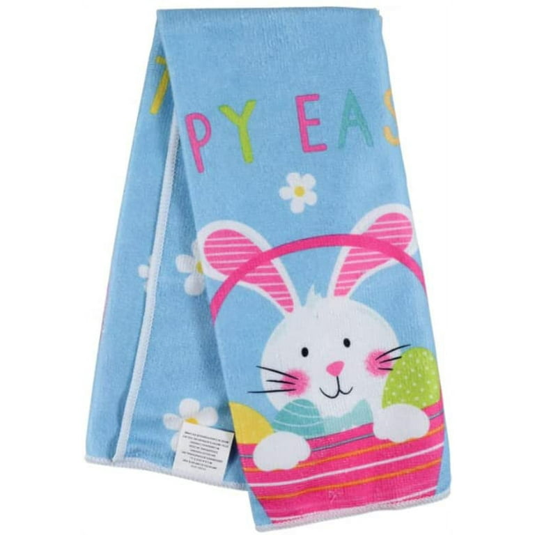 Easter Kitchen Towels Easter Eggs and Bunnies Dish Towels Polyester Hand Towels Home Housewarming Decorative Hostess Gift Ultra Absorbent Drying Cloth