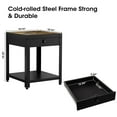 thumbnail image 2 of Square Double-layer Coffee Table with a Fingerprint Lock and an Alarm System, Hidden Storage Compartment Table Made of Cold-rolled Steel, Suitable for Apartments & Residences, Wood Grain, 2 of 7