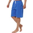 thumbnail image 4 of INSPIRE CHIC Men's Summer Solid Color Drawstring Elastic Waist Beach Board Shorts Royal Blue 30, 4 of 6