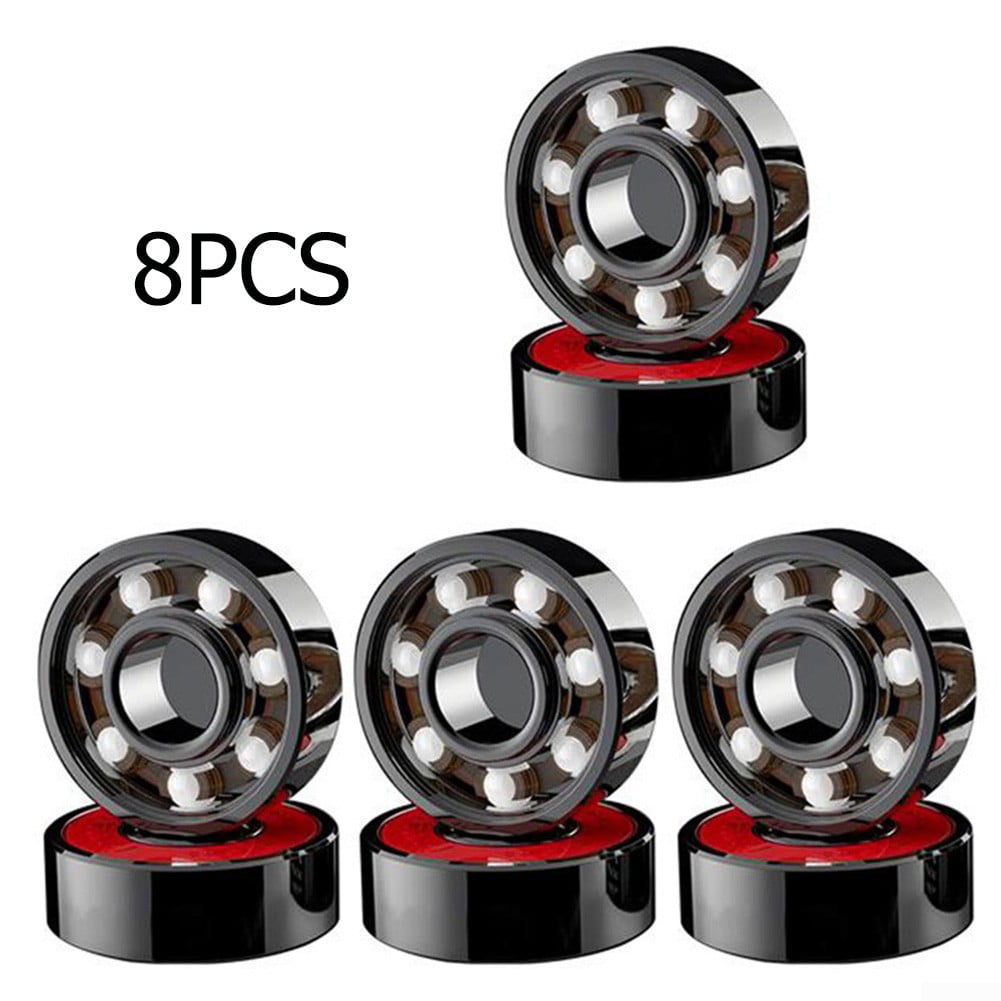 8pcs Pro Skateboard Bearing Roller Skates Scooters Ceramic Ball Speed Bearings 