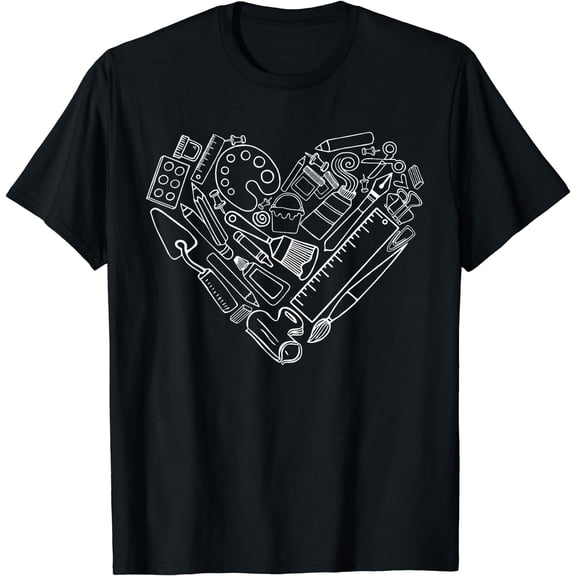 Art Teacher Heart Shape Teacher Apparel Tee Gift T-Shirt