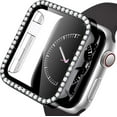 thumbnail image 6 of BRADCET 1/3Pack Bling Hard Cover for Apple Watch Case 38mm 40mm 41mm 42mm 44mm 45mm Women Tempered Glass Screen Protector Diamonds Full Protective Bumper for iWtch Series 8 7 SE 6 5 4 3 2 Accessories, 6 of 12