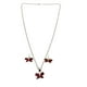 thumbnail image 2 of COLLAR DE MARIPOSA ROJA LUX DE PLATA Y ARETES, 2 of 4