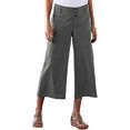 thumbnail image 2 of Pantalones vaqueros de pierna ancha con botones sólidos para mujer Pantalones casuales de cintura bajaGris oscuroPequeño, 2 of 5