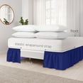 thumbnail image 6 of Elastic Wrap Around Bed Skirt Dust Ruffle Smooth Soft Bed Frame Cover 15-inch Drop (King, Navy blue), 6 of 9