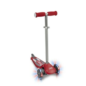 Radio Flyer, Lean 'N Glide with Light up Wheels Scooter, Red, Lean to Steer