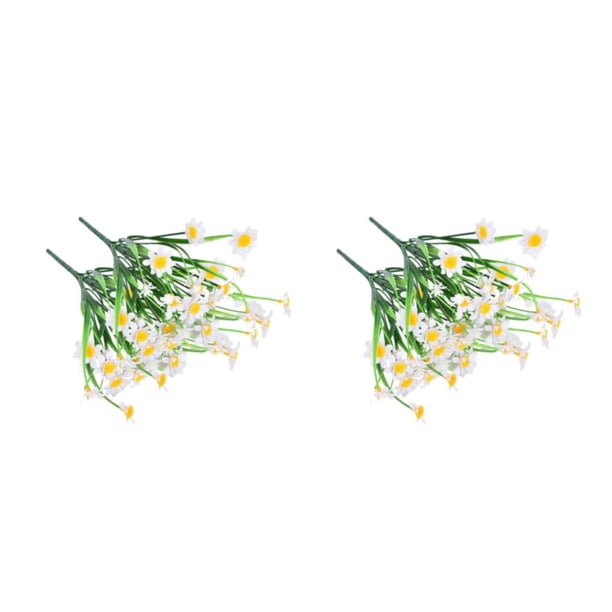 Paquete de flores artificiales Naiovety crisantemo salvaje simulado ramo Blanco 2Conjunto