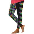 thumbnail image 2 of High Waist Yoga Pants Buttery Soft Tummy Control Leggings Womens Mardi Gras Leggings Tummy Control Stretchy Graphic Yoga Pants(Multicolor,S), 2 of 4