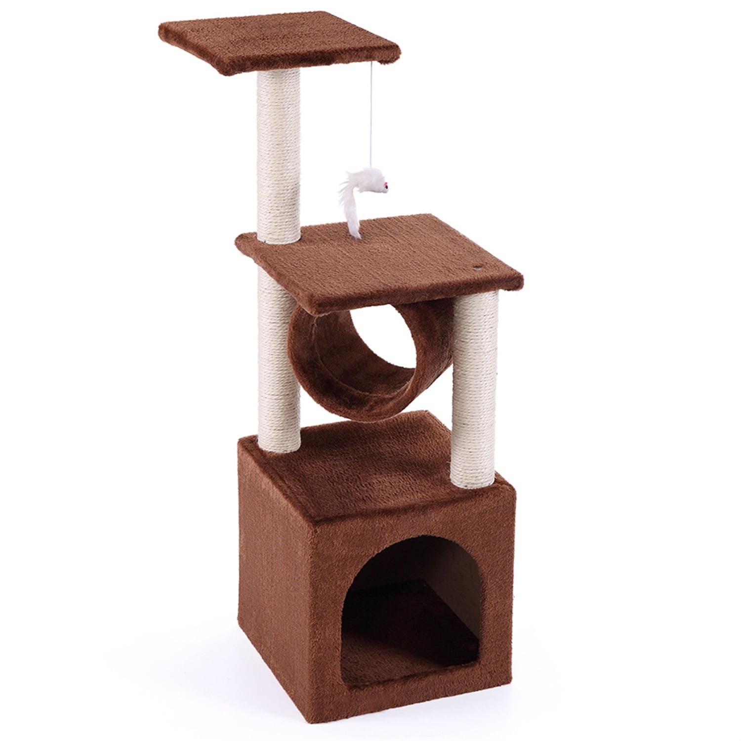 Pefilos 56" Cat Tree Tower for Indoor Cats with Ladder, Scratching Posts Cat Condo for Multiple Cats Jump Platform Cat Furniture Activity Center, Beige Pefilos 56" Cat Tree Tower for Indoor Cats with Ladder, Scratching Posts Cat Condo for Multiple Cats Jump Platform Cat Furniture Activity Center, Beige