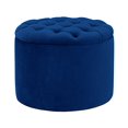 thumbnail image 3 of TOV Furniture Queen Velvet Storage Ottoman, Navy Blue, 3 of 4