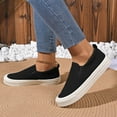 thumbnail image 6 of SYMOID Womens Black Chunky Sole Slip-on Casual Shoes - Comfortable Breathable Flock Material, Non-Slip Textured Sole & Elastic Collar, Us 5.5-9,Size 42, 6 of 9