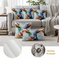 thumbnail image 6 of Vintage Cow Outdoor Waterproof Pillow Covers, Country Oil Abstract Painting Wooden Grain Decorative Square Throw Pillowcase Sofa Cushion Sham for Patio/Couch/Chair, 26"x26" 2 Pack, 6 of 8