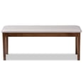 thumbnail image 3 of Baxton Studio Teresa Modern and Contemporary Transitional Grey Fabric Upholstered and Walnut Brown Finished Wood Dining Bench, 3 of 7